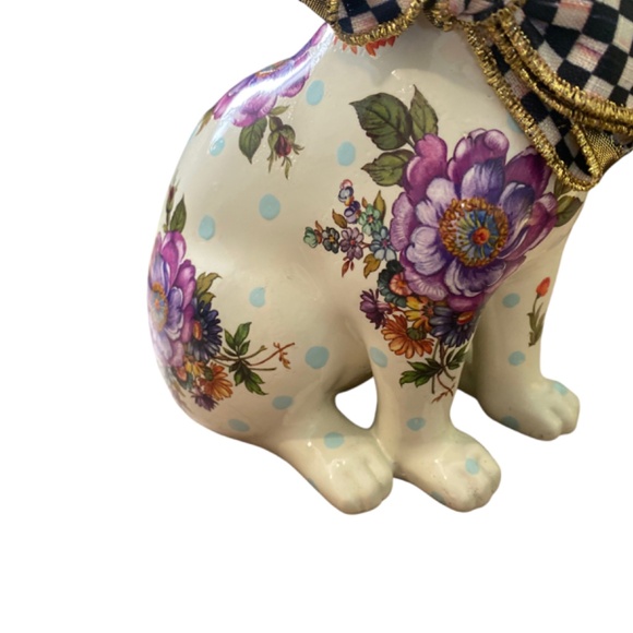 Mackenzie Childs Florabunda Bunny Rabbit Figurine, White - Picture 3 of 6